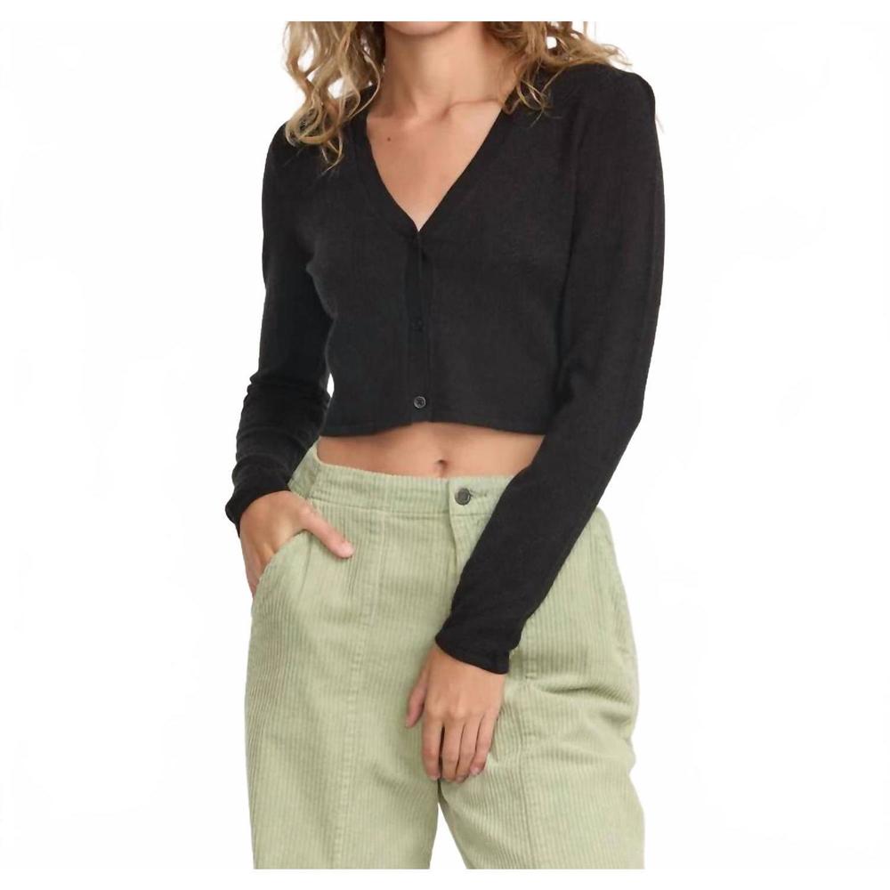 NEW RVCA school dance cardigan in black